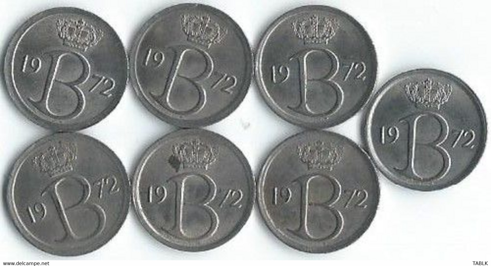 MM681 - BELGIË - BELGIUM - 7 X 25 CENTIMES 1972 - FRANS - 25 Cent
