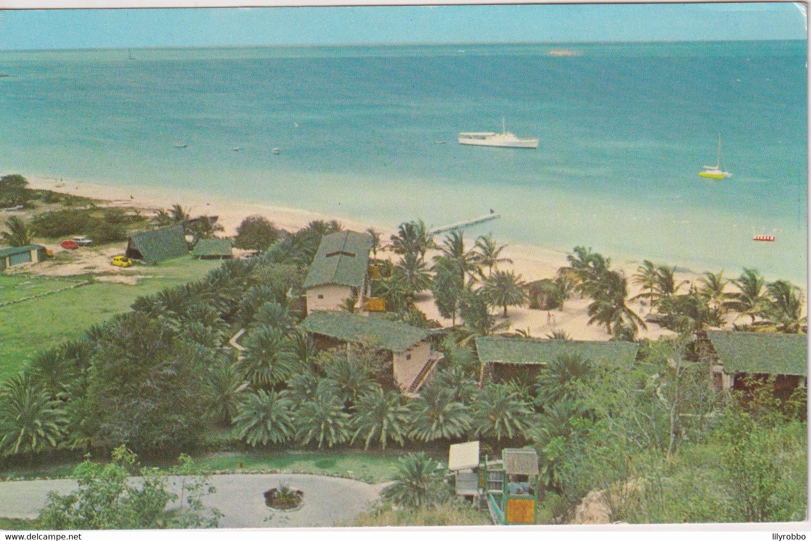 ANTIGUA View From Caribbean Beach Club Showing Beach Lift To Take You To The Beach - RPPC - Antigua & Barbuda