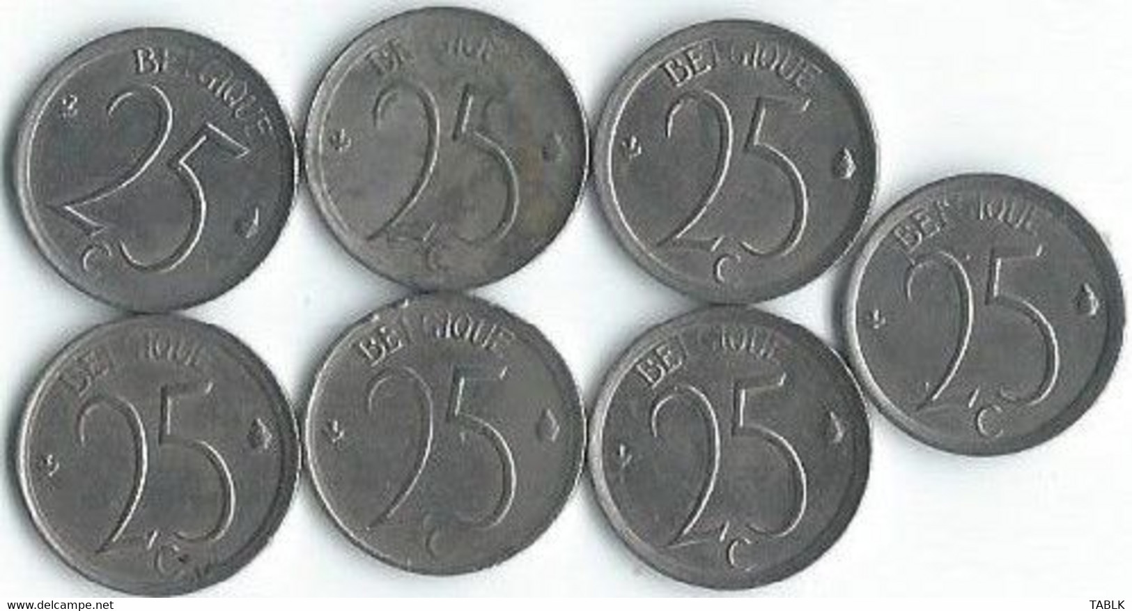 MM682 - BELGIË - BELGIUM - 7 X 25 CENTIMES 1964 - FRANS - 25 Cent
