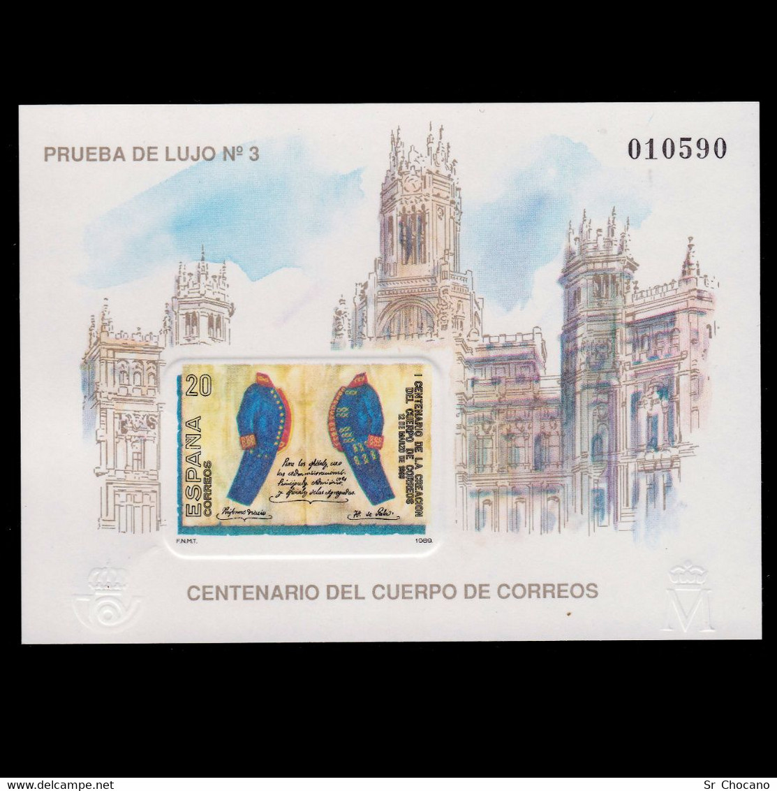 Prueba Oficial.Edifil 18.I.Cent.Cuerpo Correos.MNH. - Feuillets Souvenir