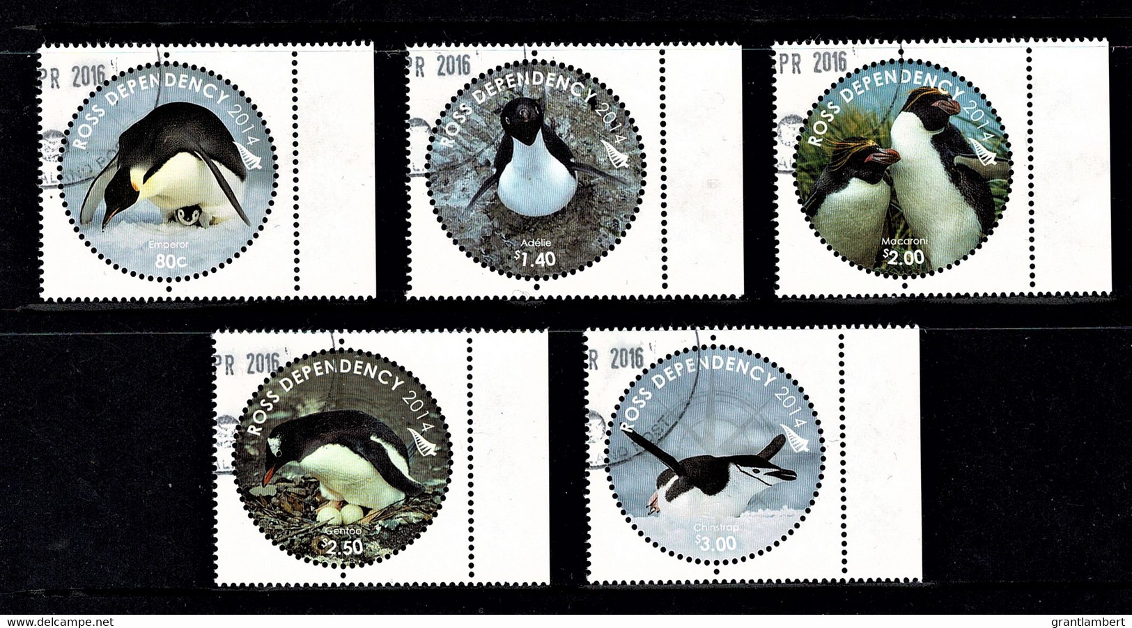 Ross Dependency (NZ) 2014 Penguins Right Marginal Set Of 5 Used - Gebraucht