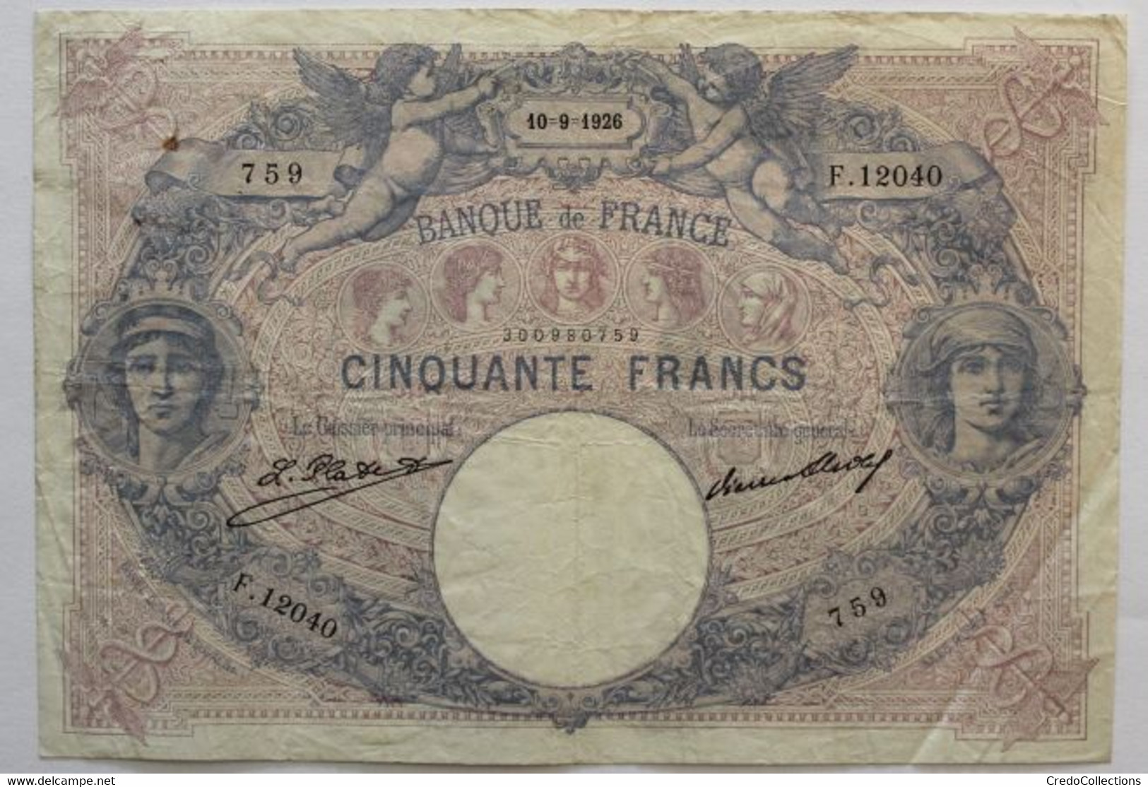 France - 50 Francs - 10-9-1926 - PICK 64h / F14.39 - TTB - 50 F 1889-1927 ''Bleu Et Rose''