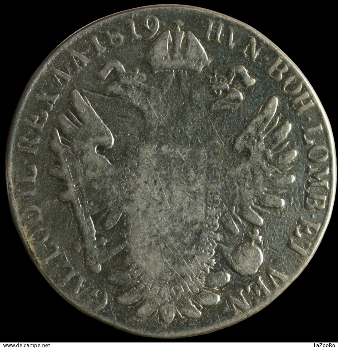 LaZooRo: Italy Under Austria 1 Thaler 1819 M F Ex Mount - Silver - Lombardije-Venetië