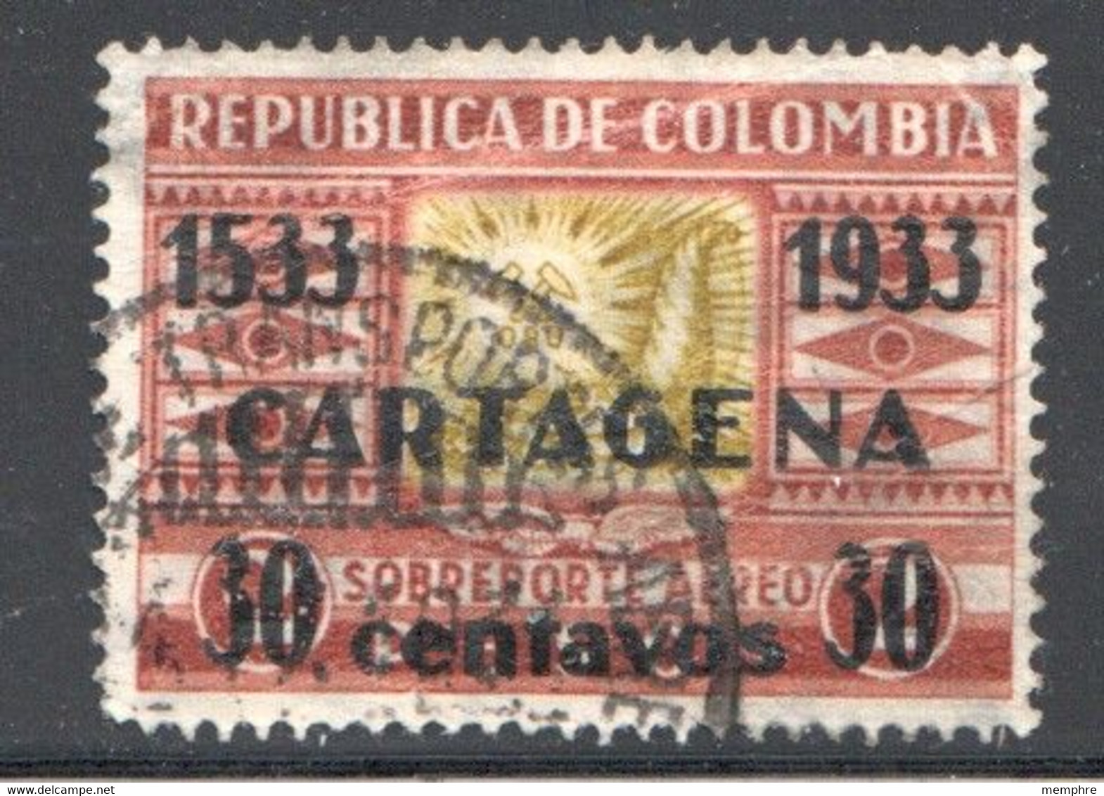 1933  400th Anniversary Of Catagena  Sc C111 Used - Kolumbien