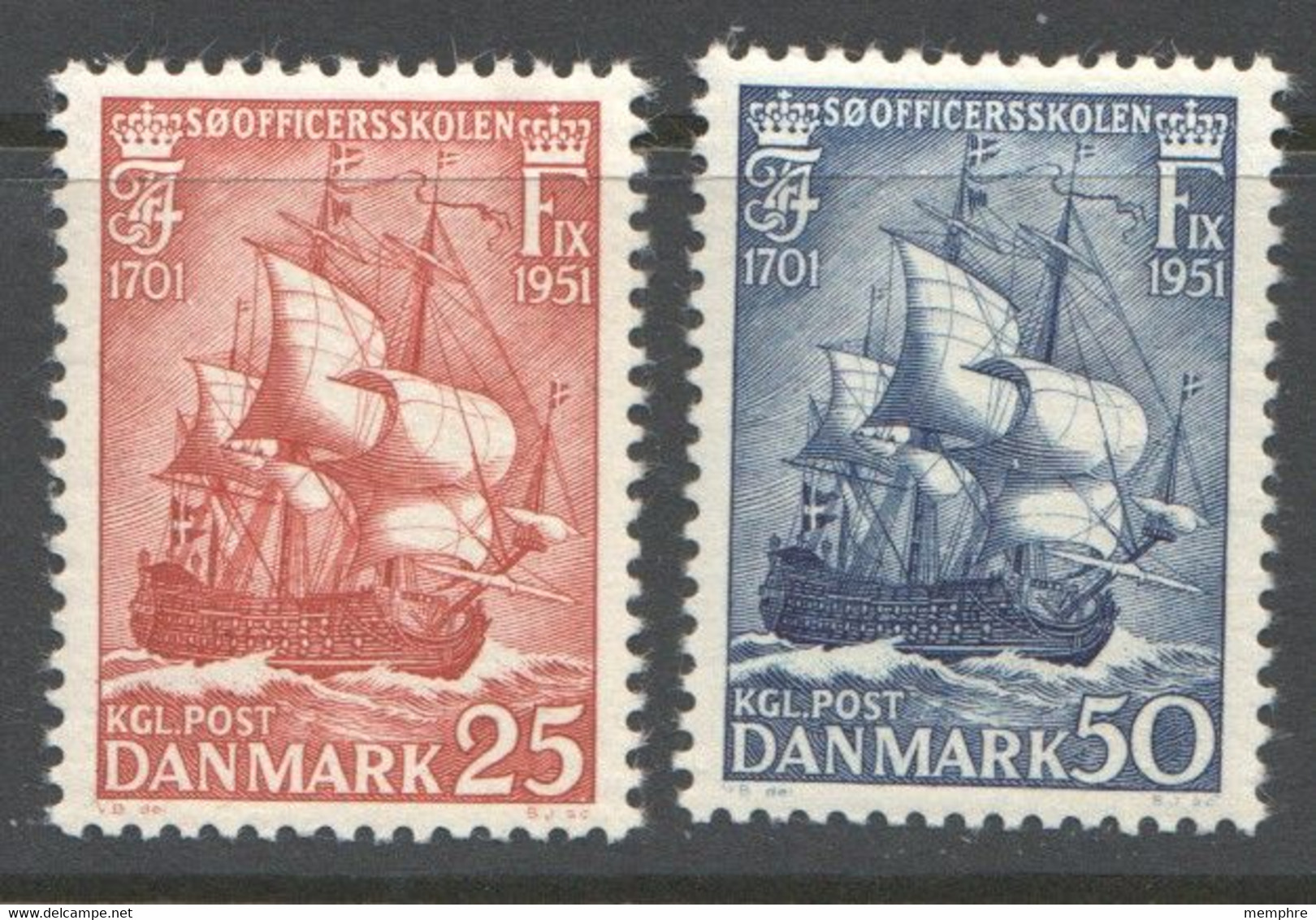 1951  Sailing Warships  Sc 327-8  **  MNH - Ongebruikt