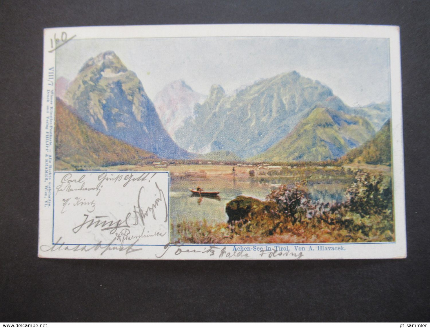 AK Österreich 1898 Künstler AK Achen-See In Tirol Von A. Hlavacek Stempel K1 Cormons Nach Triest Mit Ank. Stempel - Achenseeorte