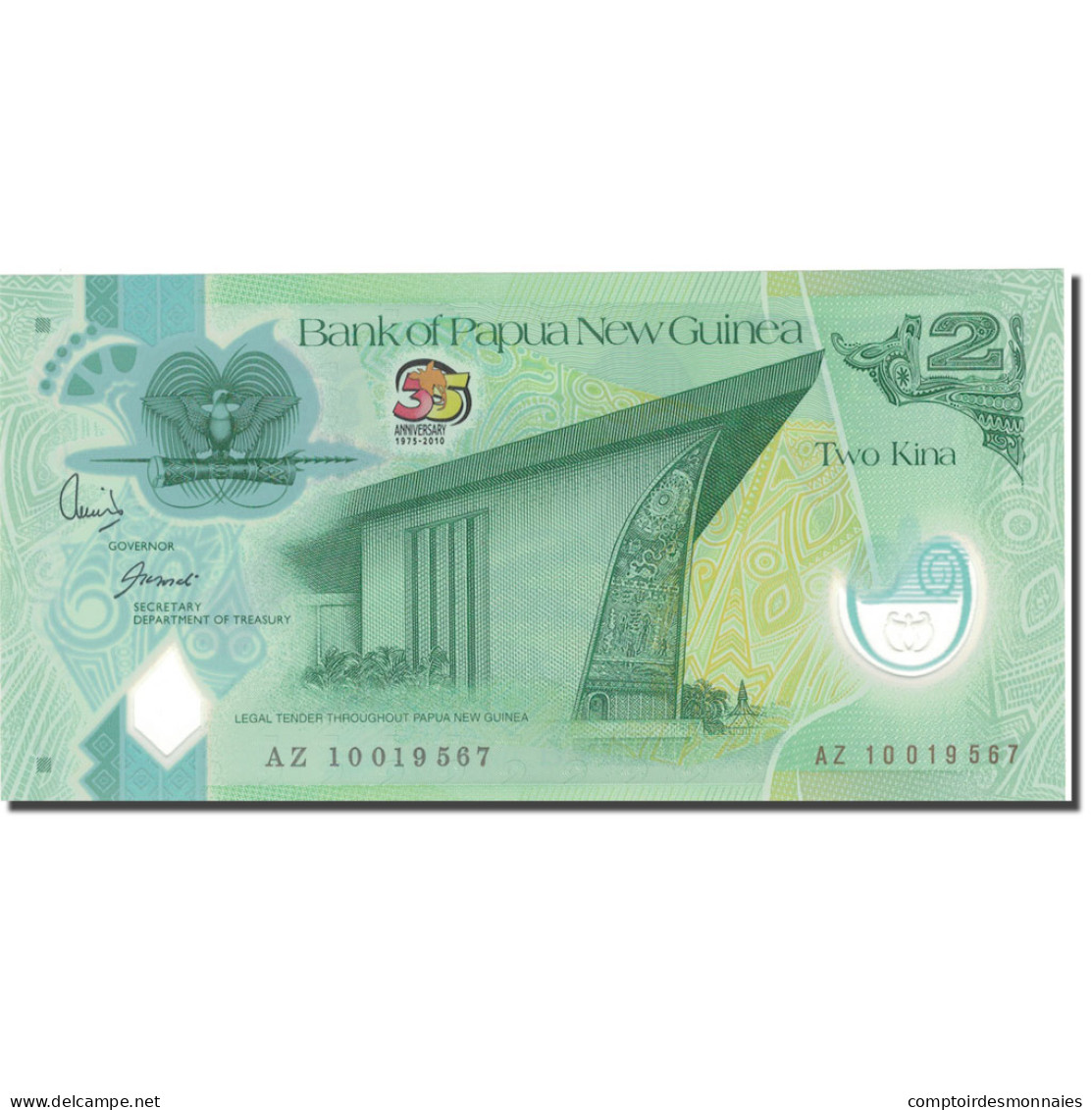 Billet, Papua New Guinea, 2 Kina, 2010, 2010, KM:38, NEUF - Papua New Guinea