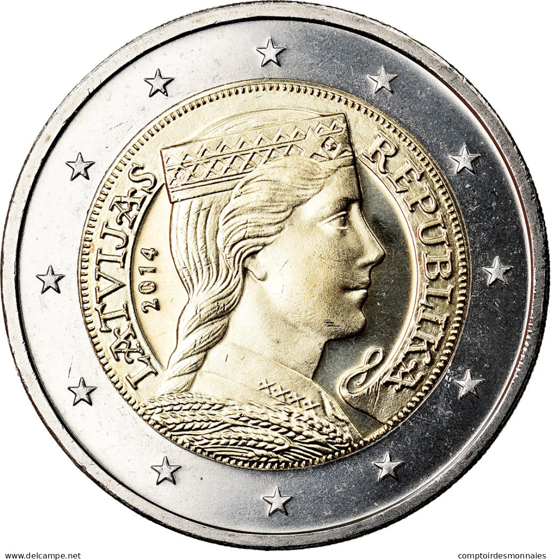 Latvia, 2 Euro, 2014, SPL, Bi-Metallic - Lettland
