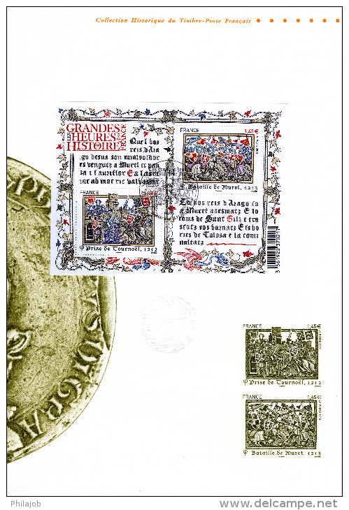 2013 " BATAILLE DE MURET / TOURNOEL " Sur Document Philatélique Officiel De 4 Pages . N° YT F4828 Parf état DPO - Militaria