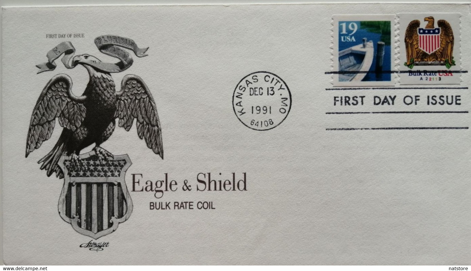 1991..USA.. FDC WITH STAMPS AND POSTMARKS..EAGLE& SHIELD - 1991-2000