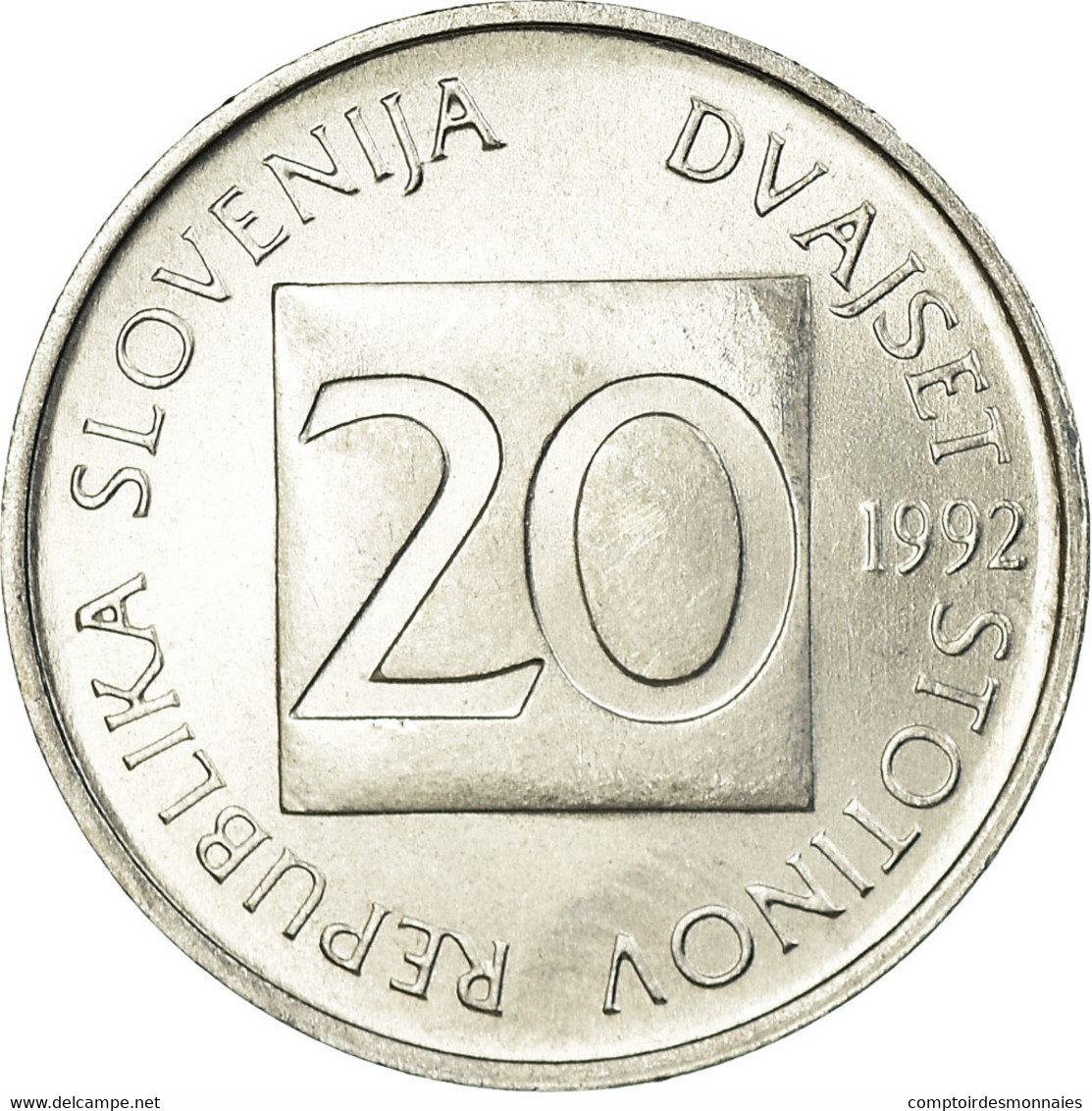 Monnaie, Slovénie, 20 Stotinov, 1992, SPL, Aluminium, KM:8 - Slovenië