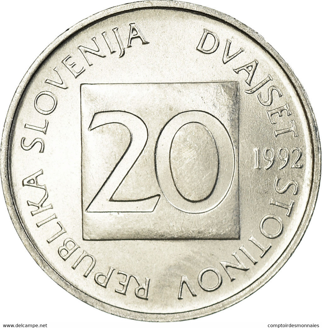 Monnaie, Slovénie, 20 Stotinov, 1992, SPL, Aluminium, KM:8 - Slowenien