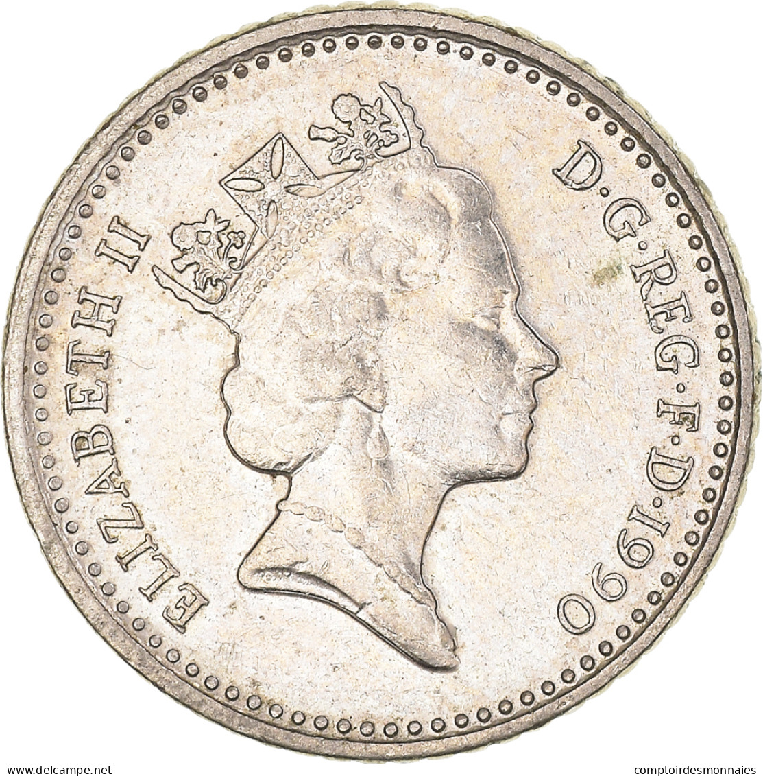 Monnaie, Grande-Bretagne, Elizabeth II, 5 Pence, 1990, TTB+, Cupro-nickel - 5 Pence & 5 New Pence