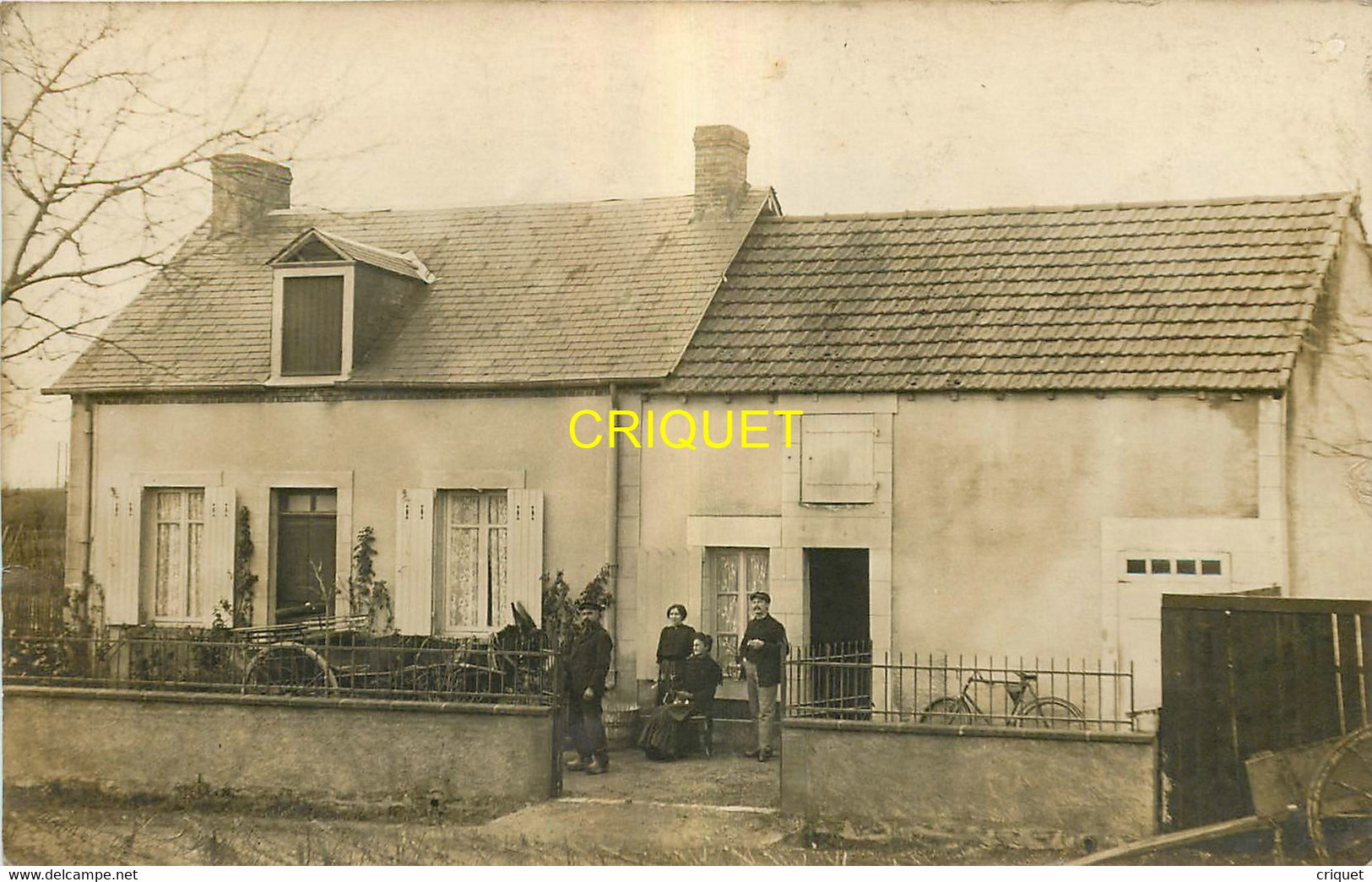 89 Flogny, Carte Photo De La Maison " Les Bruyères " Avec Famille Nommée ( Premery ) Et Charrettte, 1912 - Flogny La Chapelle