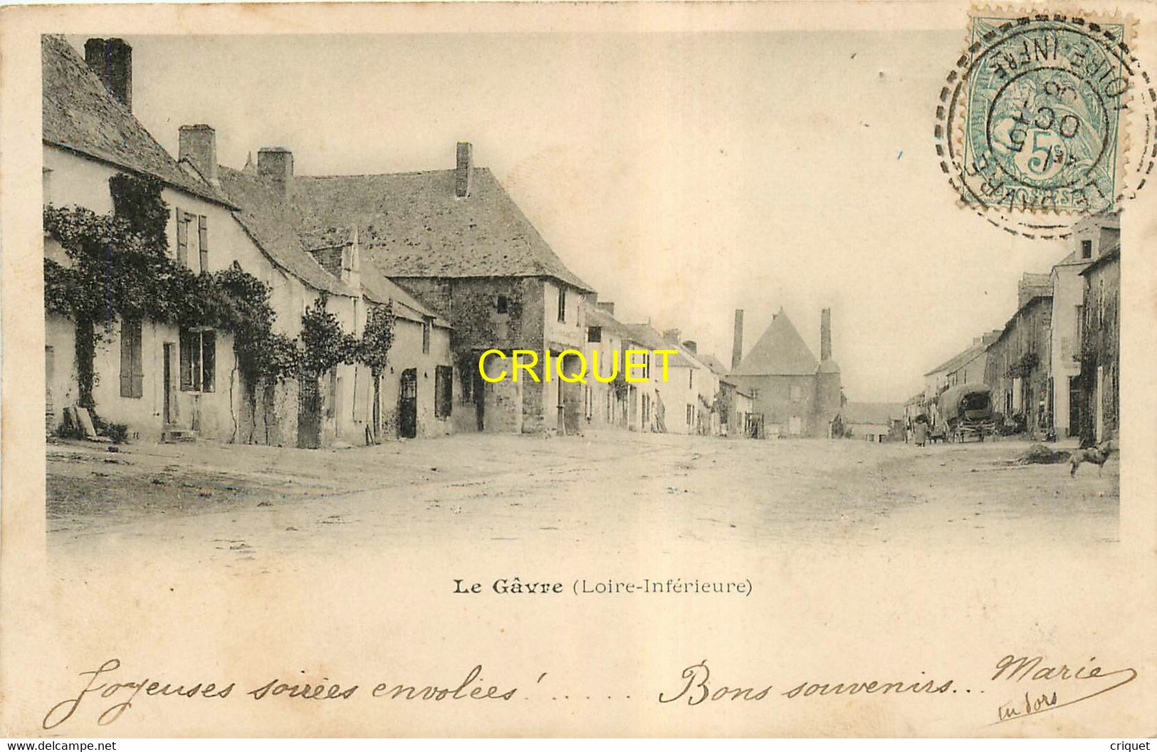 44 Le Gavre, Cp Pionnière, Une Vue Du Centre Du Bourg, Verso Taxé 1906, Visuel Pas Courant - Le Gavre