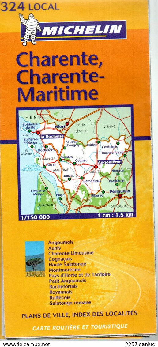 Carte Michelin  N: 324  Local -  Charente Charente Maritime  - Carte  Route Routièreet Loisirs   Au  1/150 000 ème - Cartes/Atlas