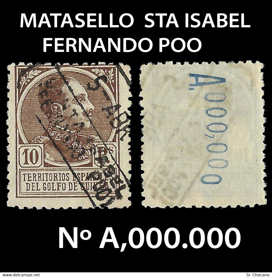 Guinea España.1919.Alfonso XIII.10p.Usado.Edifil.140.nº000,000. - Guinea Española