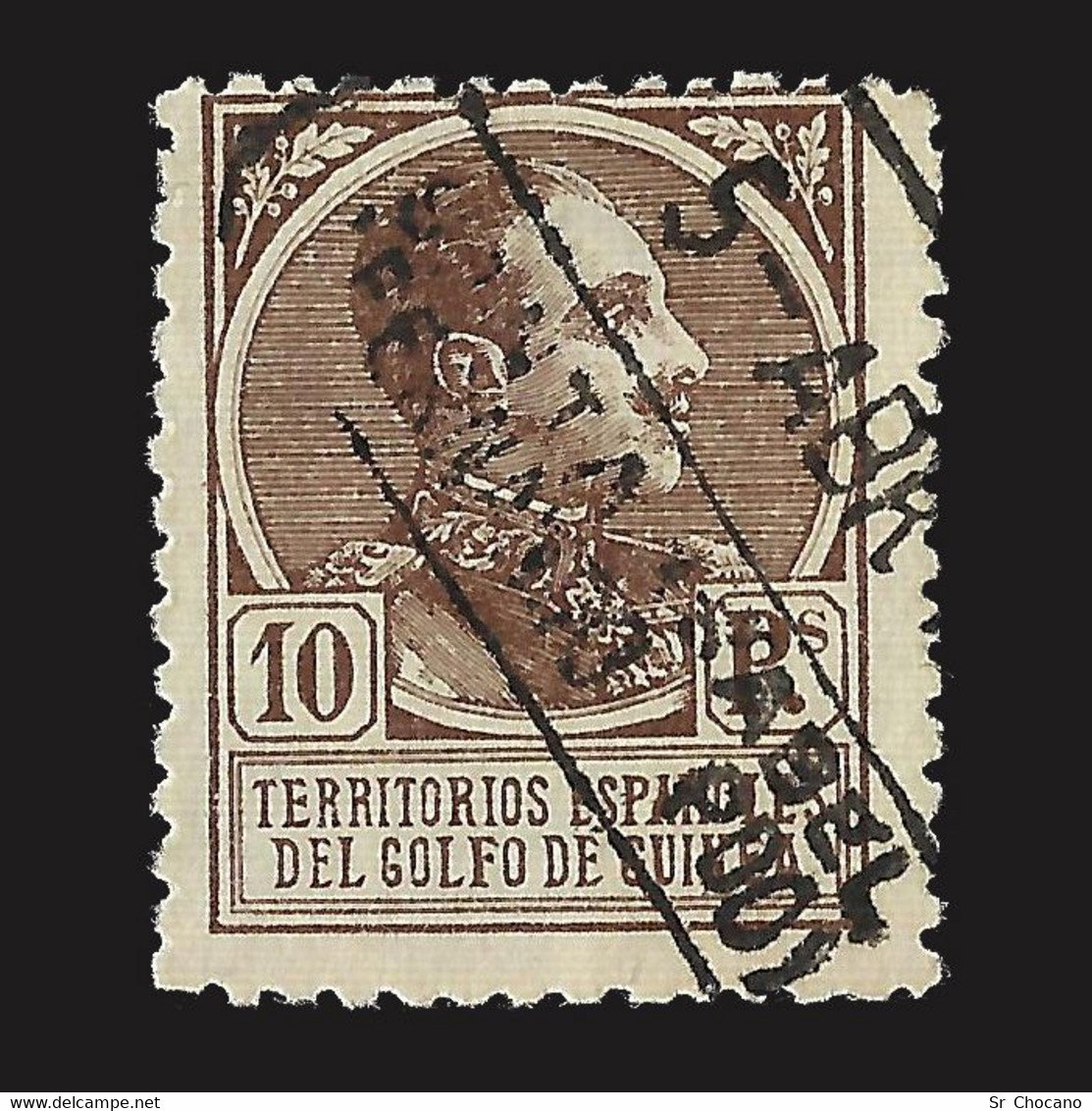 Guinea España.1919.Alfonso XIII.10p.Usado.Edifil.140.nº000,000. - Guinea Española