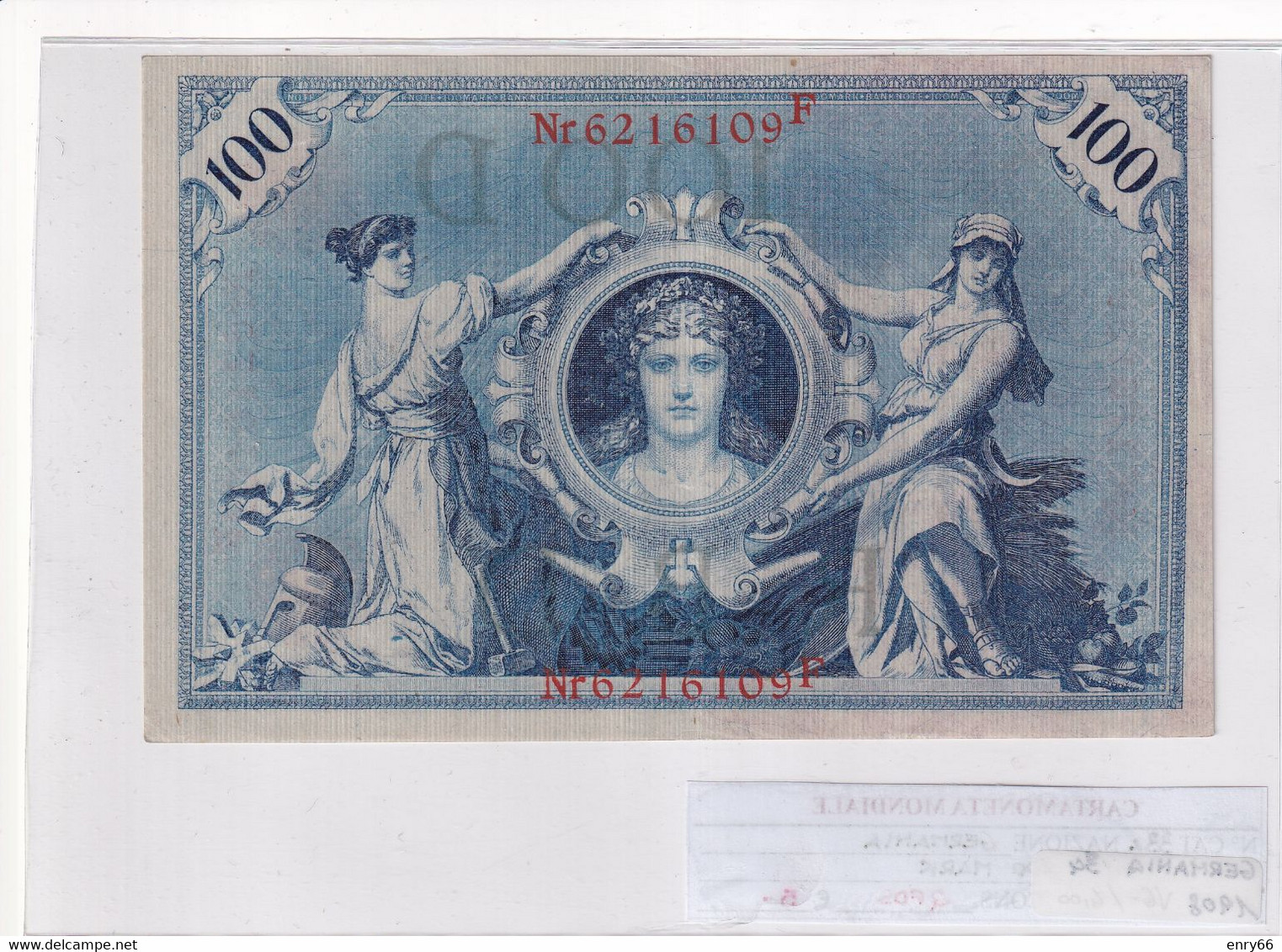 GERMANIA IMPERO 100 MARK 1908 P 33A - 100 Mark