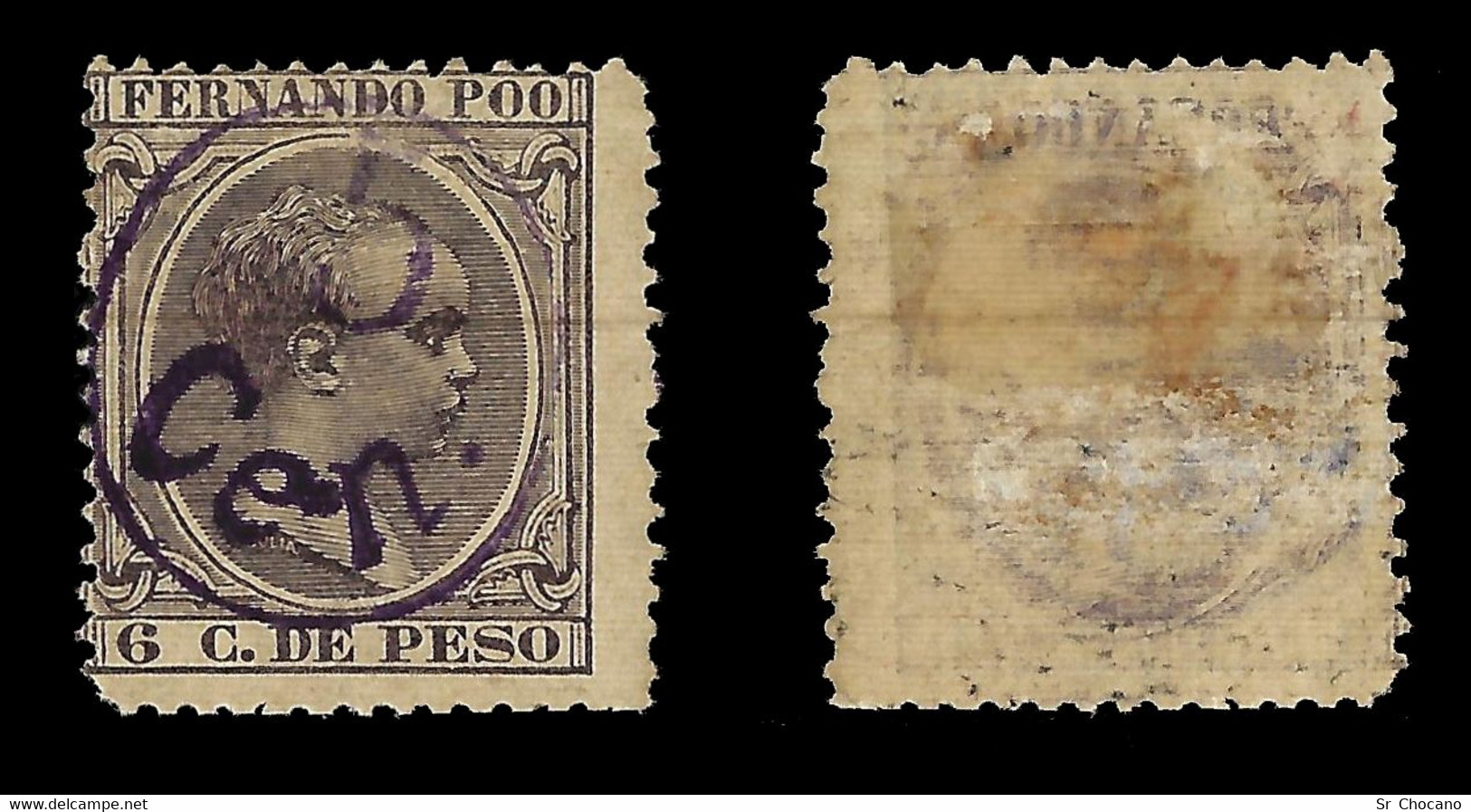 Fernando Poo 1896-00 Alfonso XIII.tipo C.5ct S 6ct.MH.Edifil.40 C. - Fernando Po