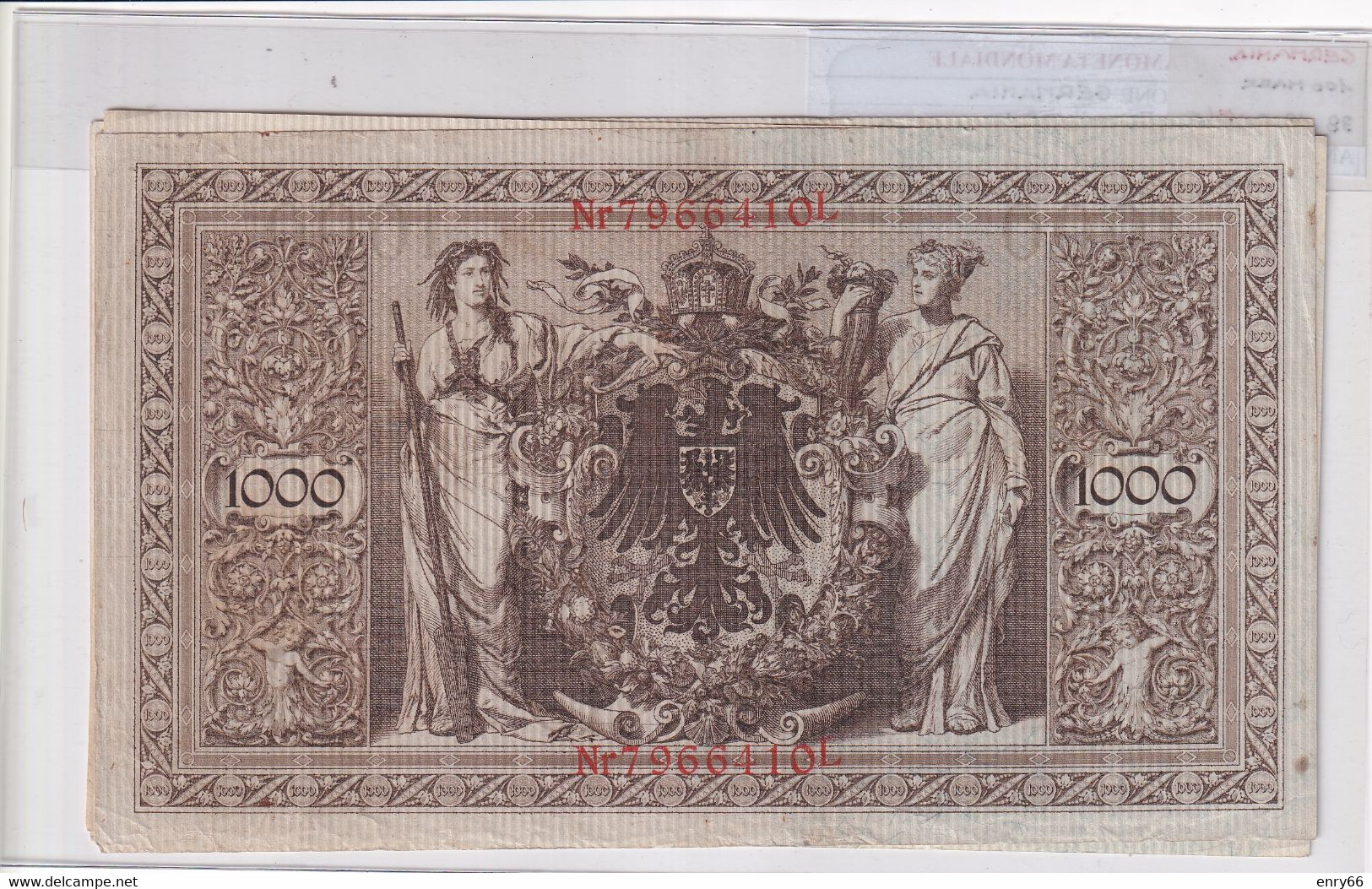 GERMANIA IMPERO 1000 MARK 1910 P 45B - 1.000 Mark