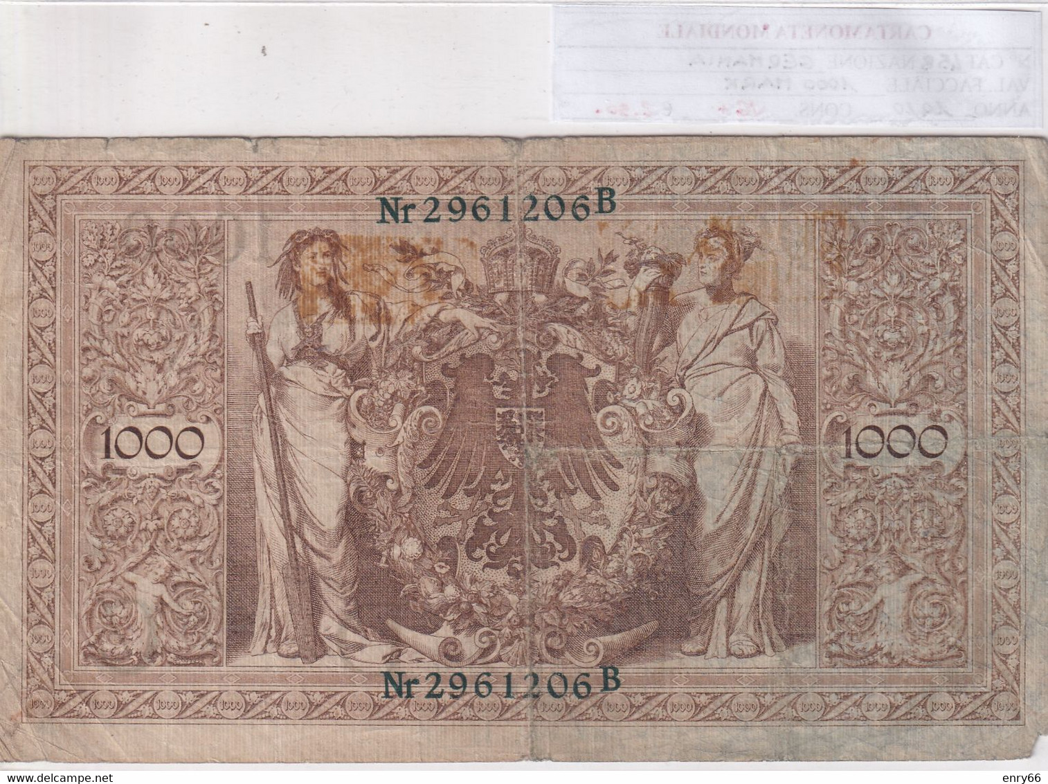 GERMANIA IMPERO 1000 MARK 1910 P 45B - 1.000 Mark