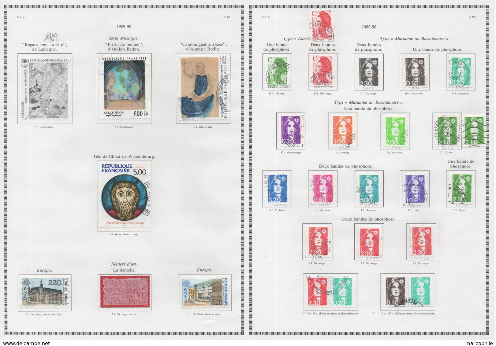 FRANCE / 1990  A 1992 - 3  ANNEES  COMPLETES OBLITEREES DU # 2615  AU 2784 / COTE 196.00 € / 11 IMAGES (ref  7326) - 1990-1999