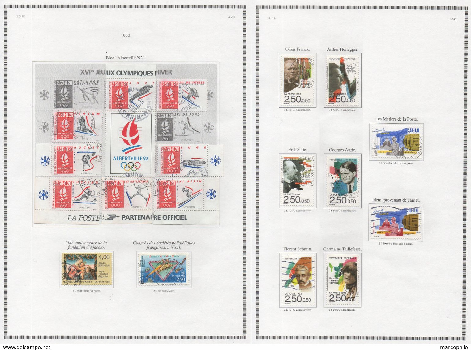 FRANCE / 1990  A 1992 - 3  ANNEES  COMPLETES OBLITEREES DU # 2615  AU 2784 / COTE 196.00 € / 11 IMAGES (ref  7326)