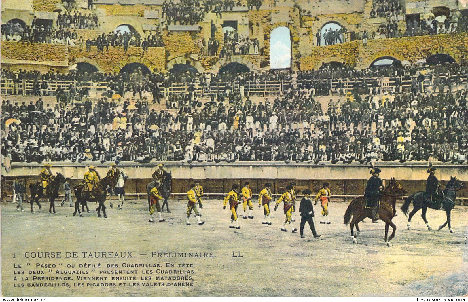 CPA - CORRIDA - Course De Taureaux - 1 - Préliminaire - LL - Colorisée - Stierkampf