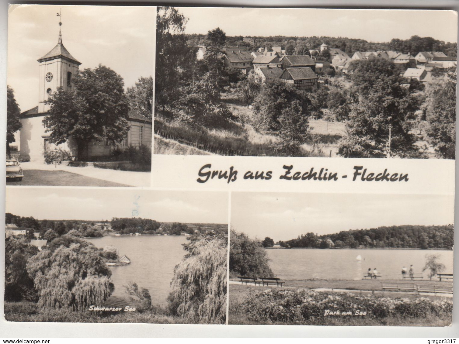 C1567) GRUß Aus ZECHLIN FLECKEN - Schwarzer See - Park Am See - Häuser Kirche 1972 - Zechlin