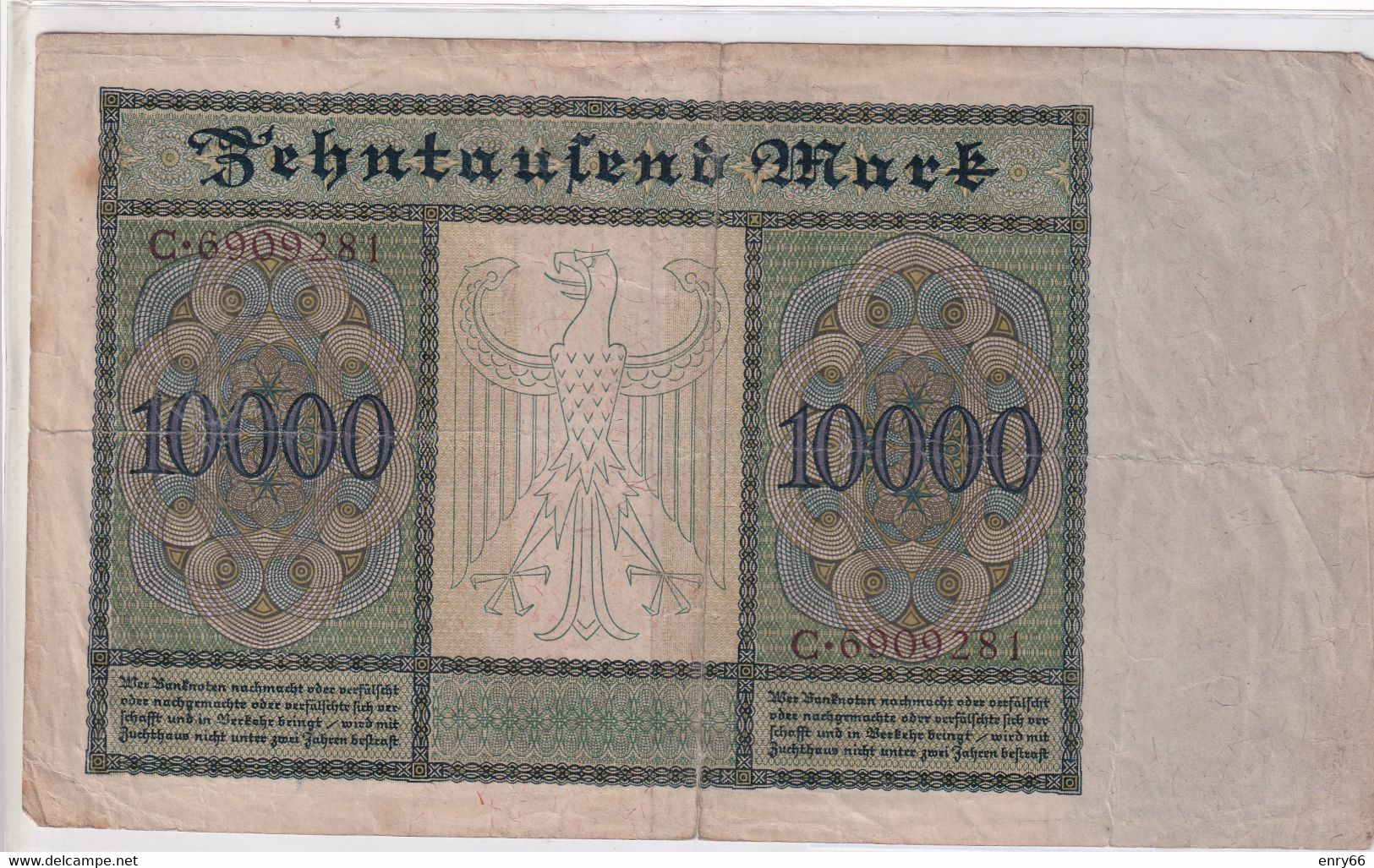 GERMANIA WEIMAR 10'000 MARK 1922 P 70 - 10000 Mark