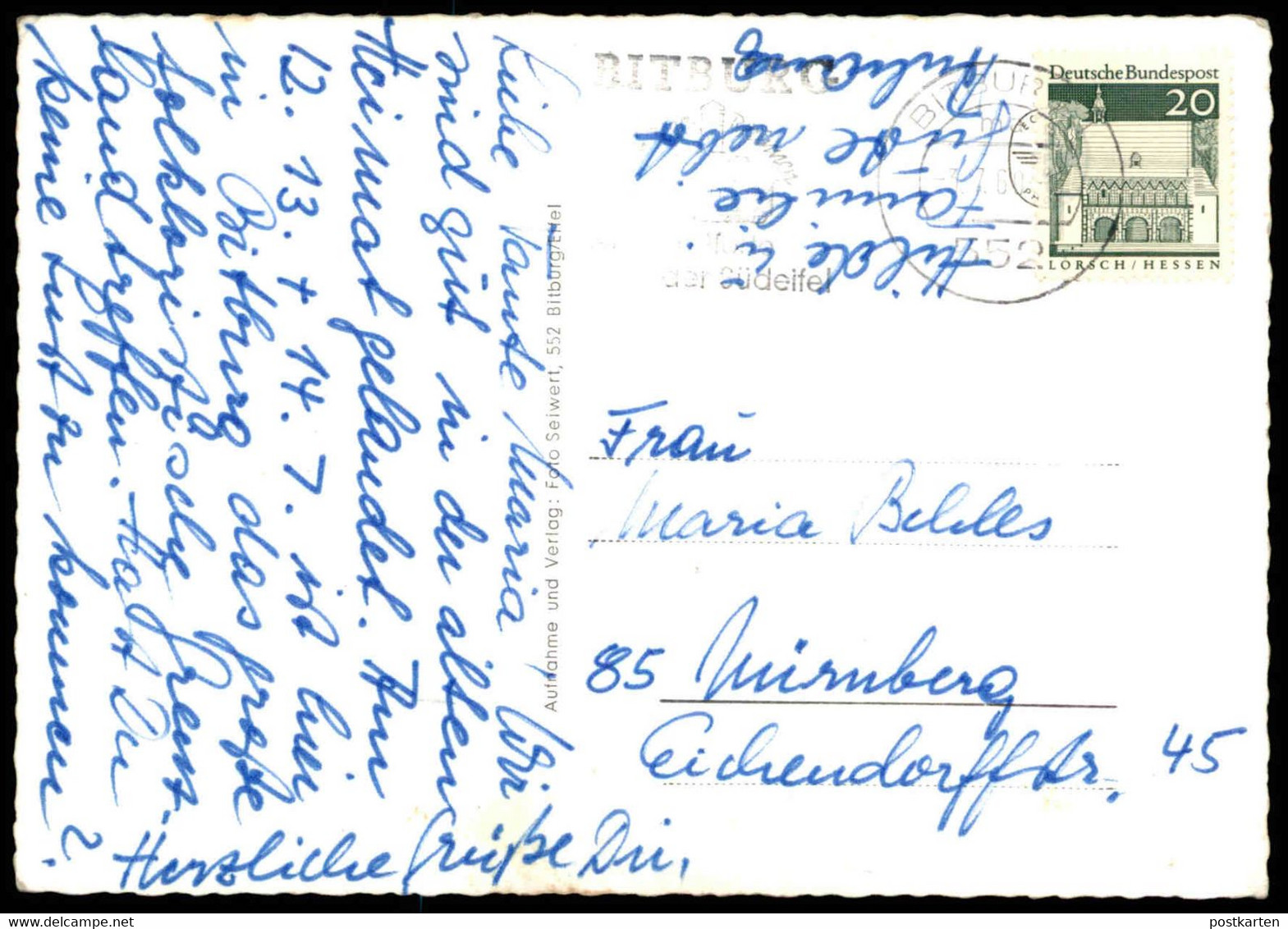 ÄLTERE POSTKARTE BITBURG EIFEL AM GRÜNEN SEE SIRENE Siren Ansichtskarte AK Cpa Postcard - Bitburg