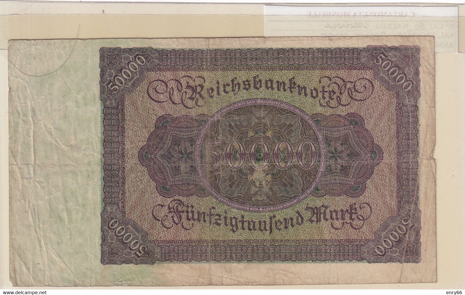 GERMANIA WEIMAR 50'000 MARK 1923 P 80 - 50.000 Mark