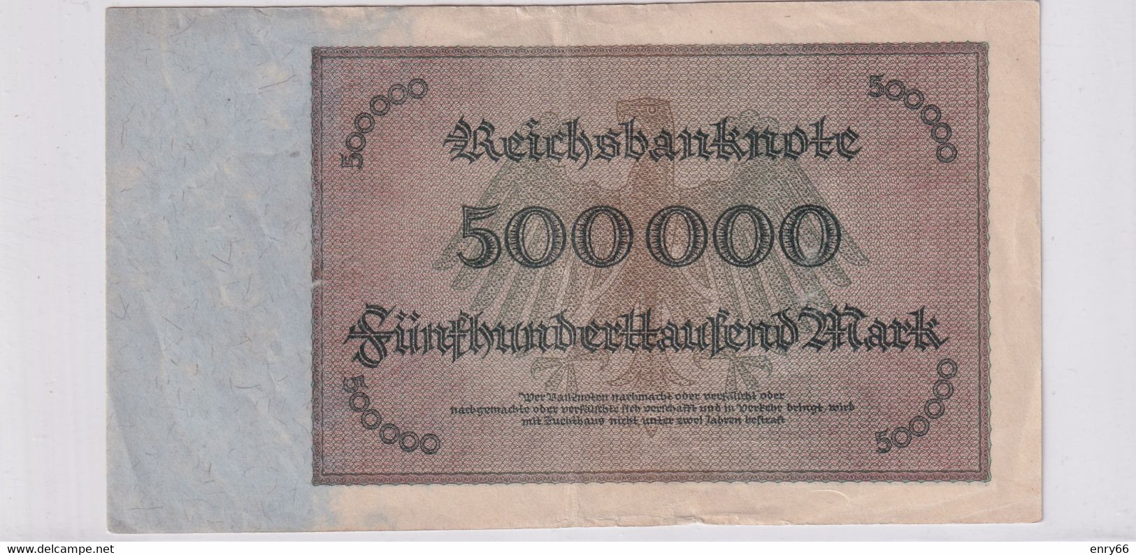 GERMANIA WEIMAR 500'000 MARK 1923 P 88 - 500.000 Mark