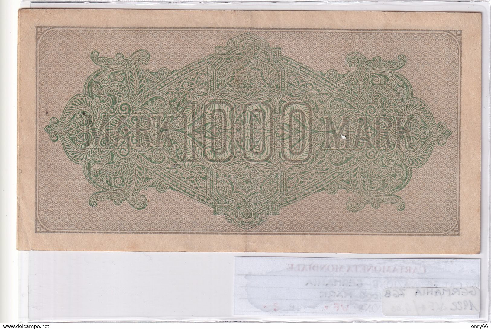 GERMANIA WEIMAR 1'000 MARK 1922 P 76 - 1.000 Mark