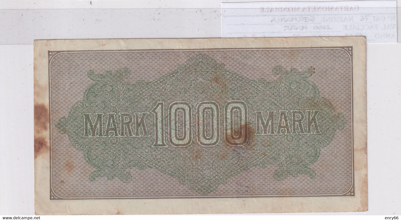 GERMANIA WEIMAR 1'000 MARK 1922 P 76 - 1.000 Mark