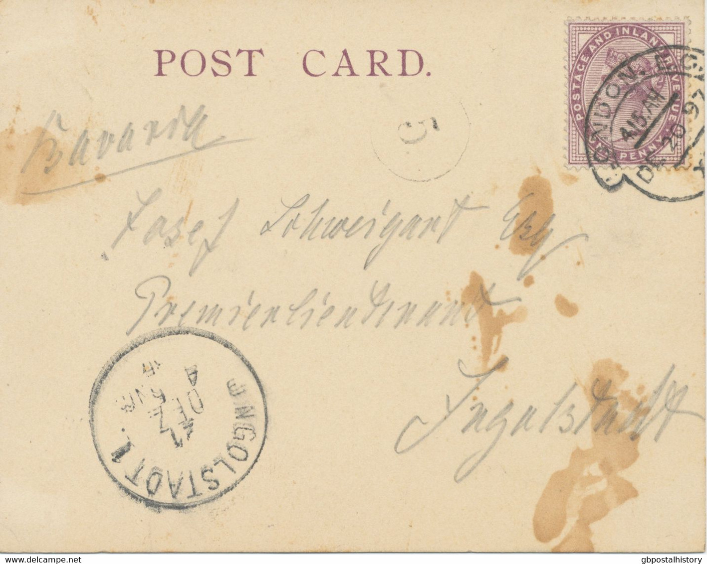 GB „LONDON.E.C .“ Very Fine Hooded Circle Postmark On Fine/very Fine Vintage Pc - Cartas & Documentos