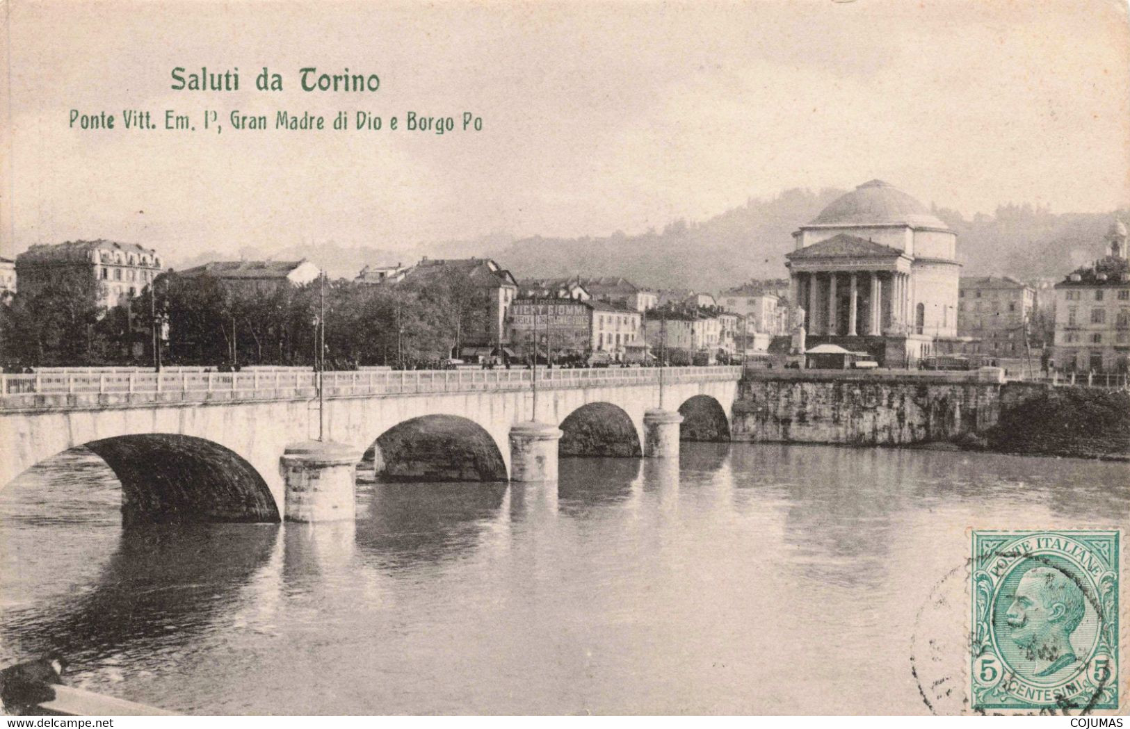 ITALIE - S04876 - Saluti Da Torino - Ponte Vitt. Em. 1° - Gran Madre Du Dio E Borgo Po - L8 - Churches