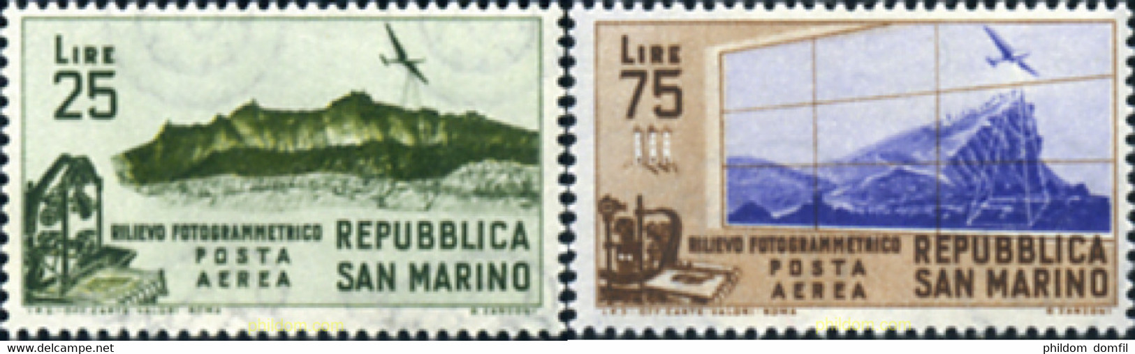 140664 MNH SAN MARINO 1952 RELIEVE FOTOGRAMETRICO DE SAN MARINO - Gebruikt