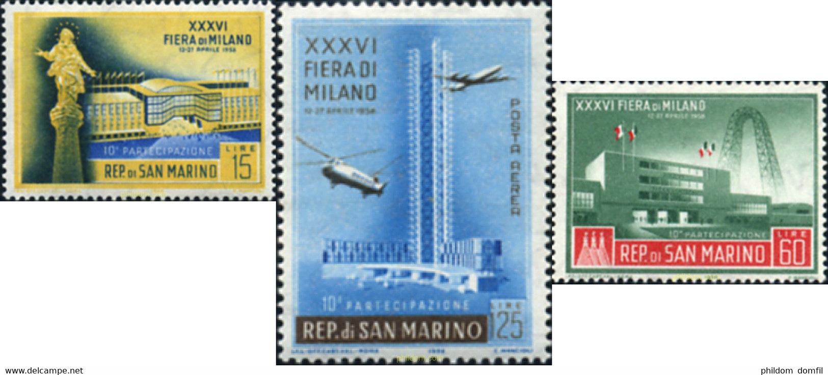 140702 MNH SAN MARINO 1958 FERIA DE MILAN - Usados