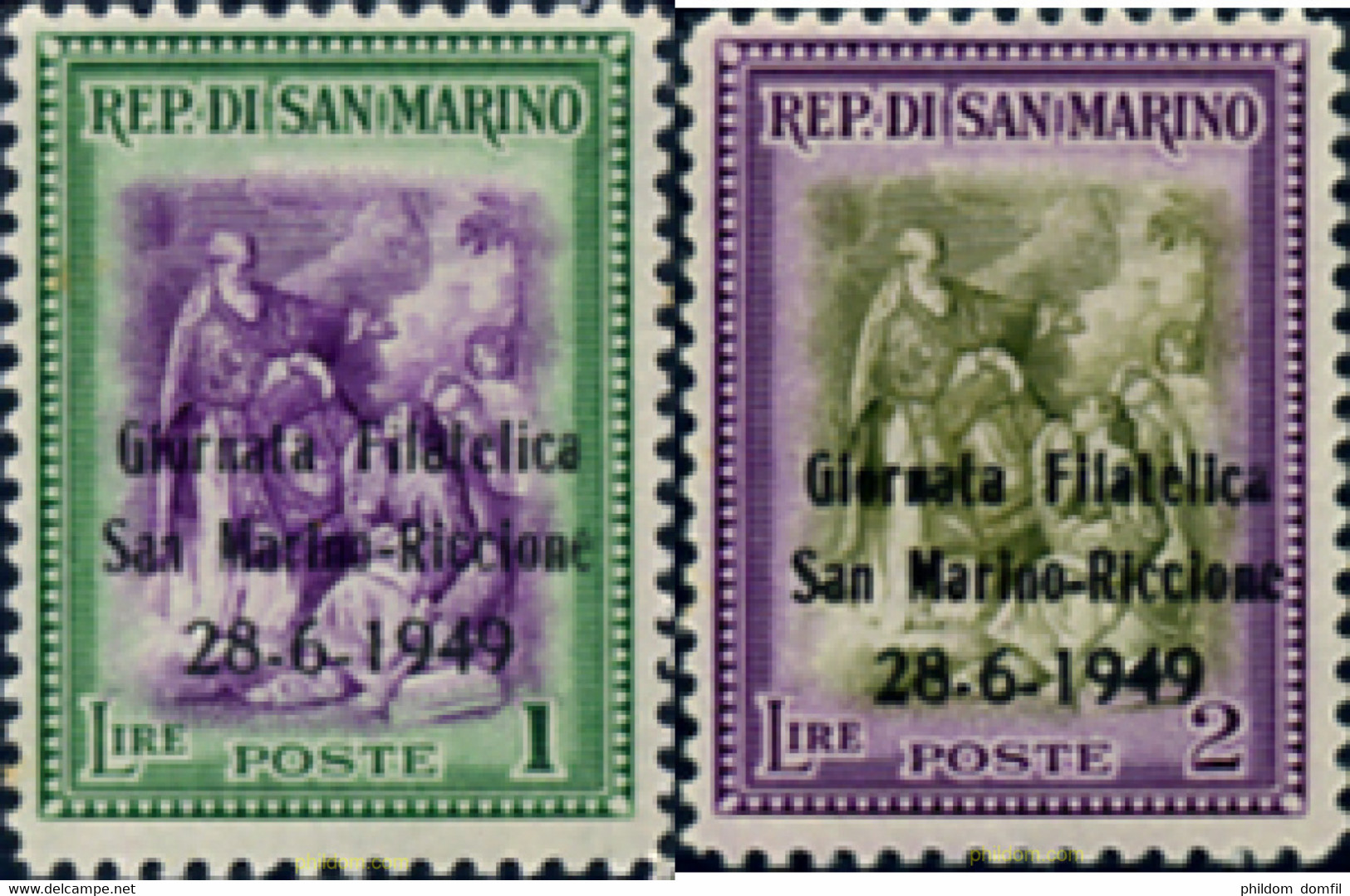 140637 MNH SAN MARINO 1949 JORNADA FILATELICA - Oblitérés