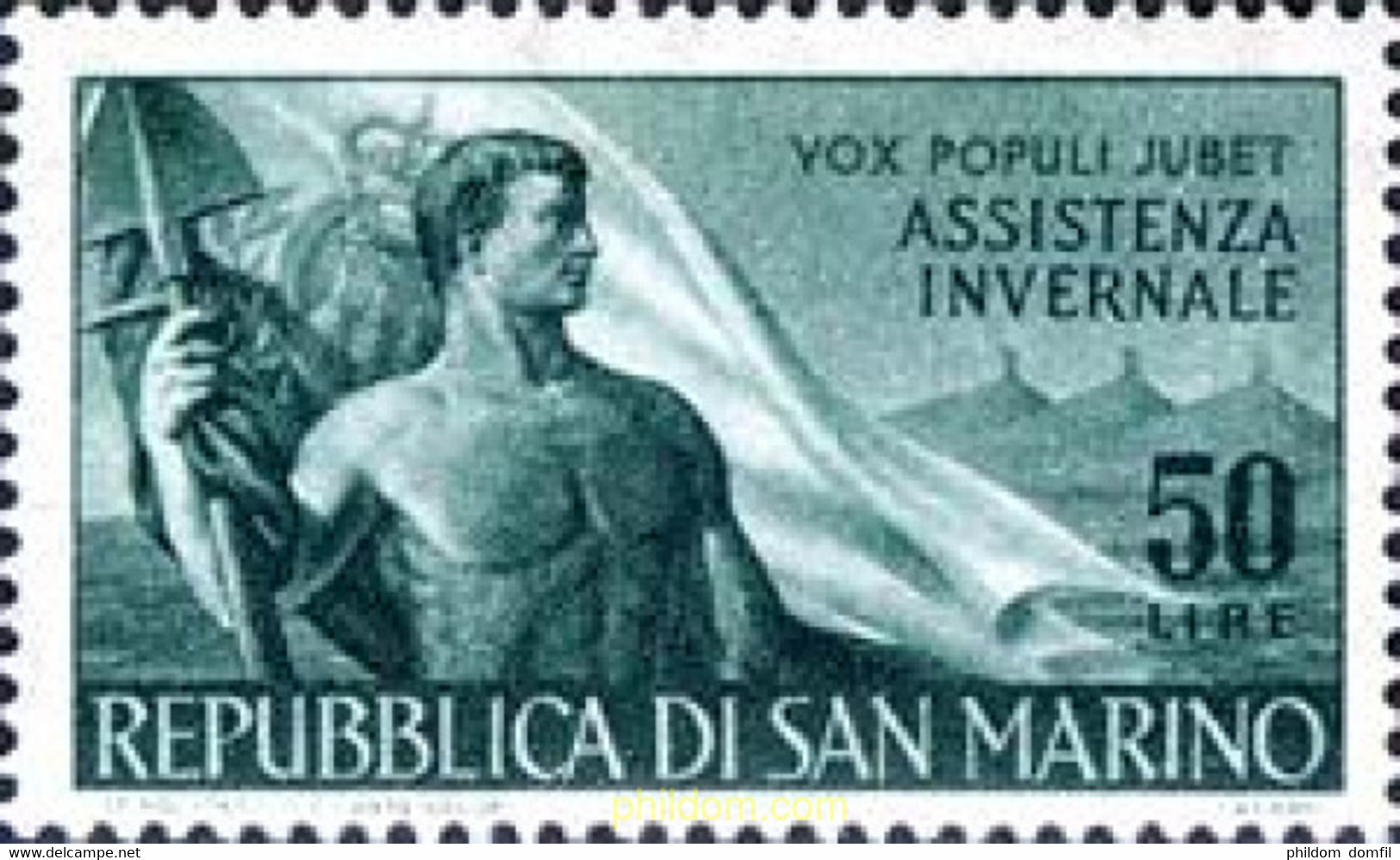 165651 MNH SAN MARINO 1956 ASISTENCIA INVERNAL - Usati