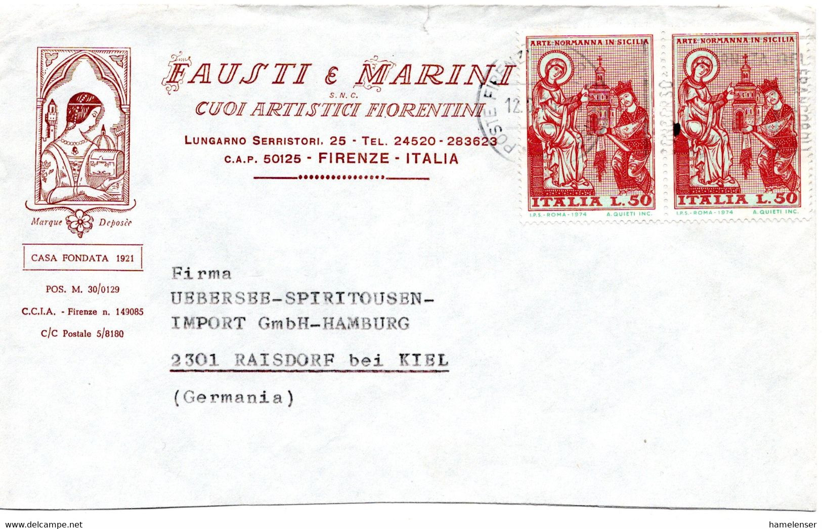 62797 - Italien - 1975 - 2@50L Normannische Kunst A Bf (u Etw Reduziert) FIRENZE - ... -> Westdeutschland - Autres & Non Classés