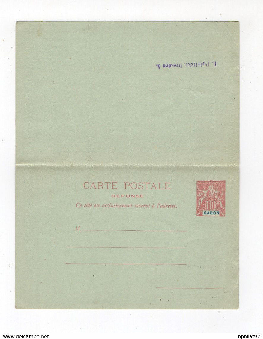 !!! GABON, ENTIER AVEC CARTE REPONSE RECOMMANDE DE LIBREVILLE POUR L'AUTRICHE DE 1910 - Storia Postale