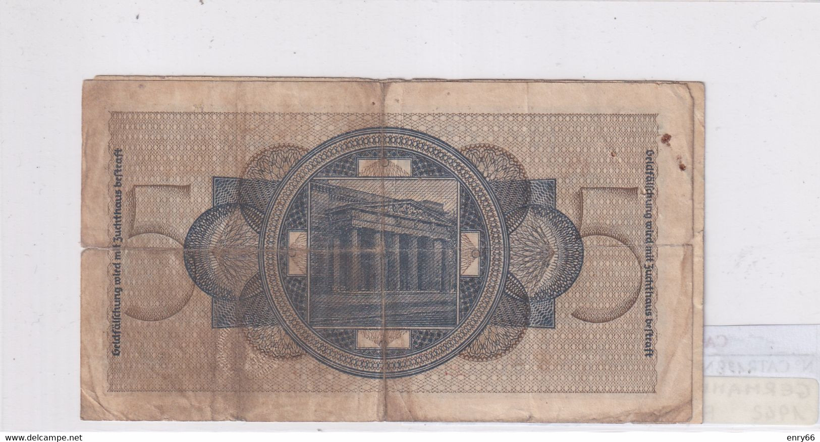 GERMANIA TERZO REICH 5 REICHSMARK 1940-45 R 138 - 5 Reichsmark