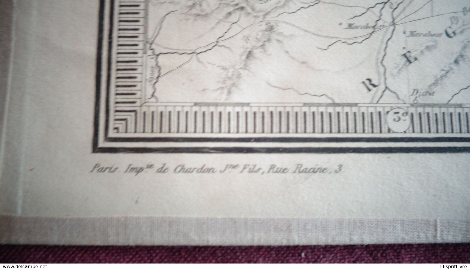 Carte Toilée ALGERIE Et La Régence De Tunis 1855 Géographique Afrique Nord 1/720000 Andriveau Goujon Dépôt De La Guerre - Cartes Topographiques