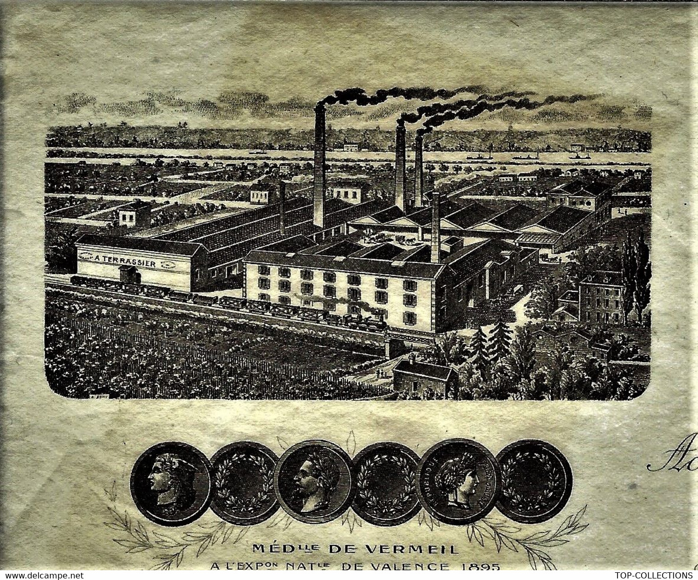 1918 MANUFACTURE PRODUITS REFRACTAIRES ENSEIGNE USINE Fournier Terrassier  Tain Drome Pour Brugière Chateauneuf Du Rhone - 1900 – 1949