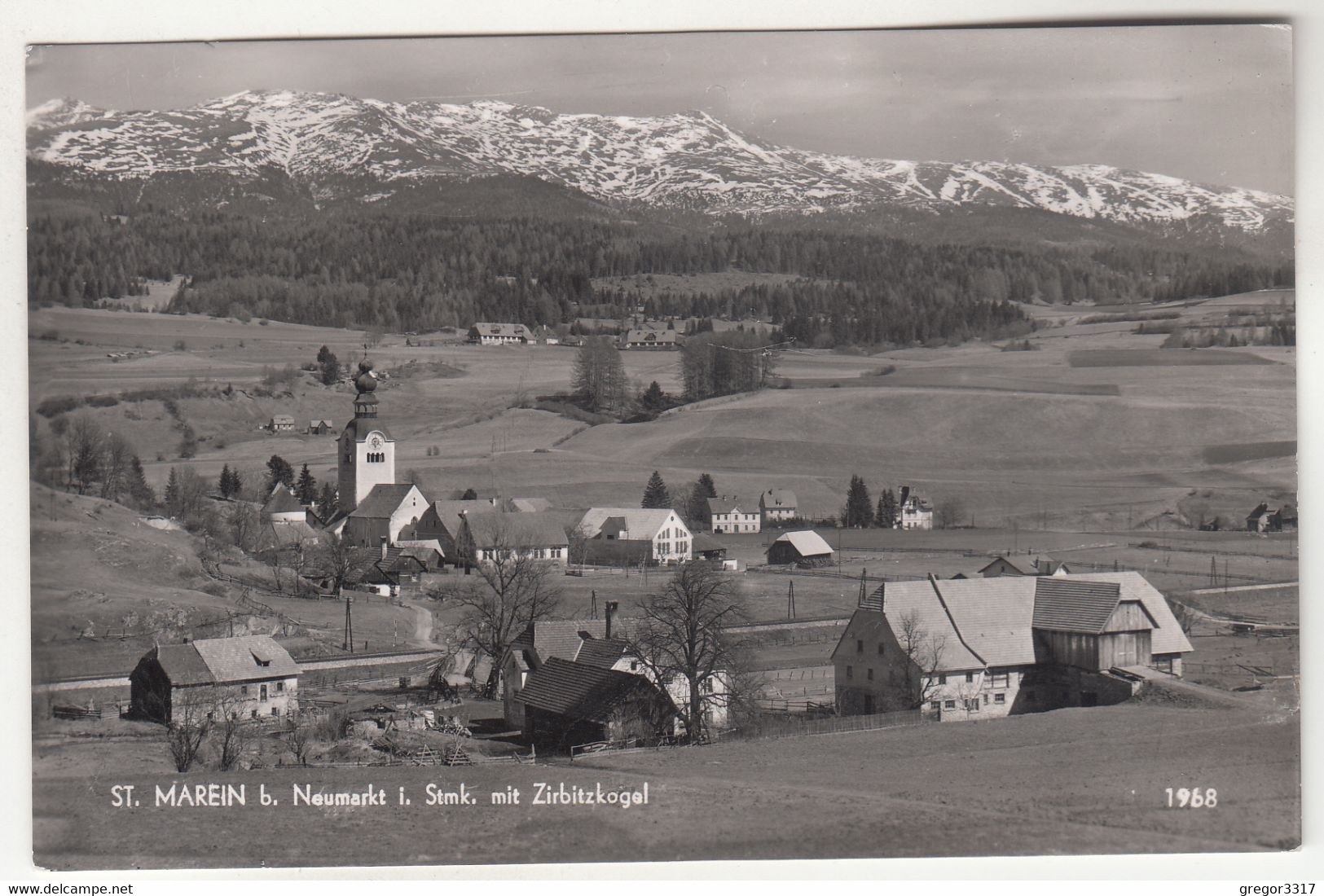 C1615) ST. MAREIN B. NEUMARKT I. Stmk. - Mit Zirbitzkogel - HAUS BAUNERHOF Straße U. KIRCHE Alt - Neumarkt