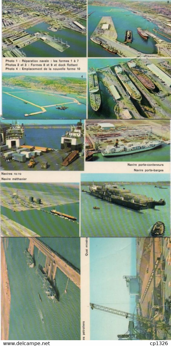 2V11Mx   Marseille Les Port Fos, Réparations Navales, Service De Conteneurs, Portes Barges...lot De 3 Cartes - Joliette