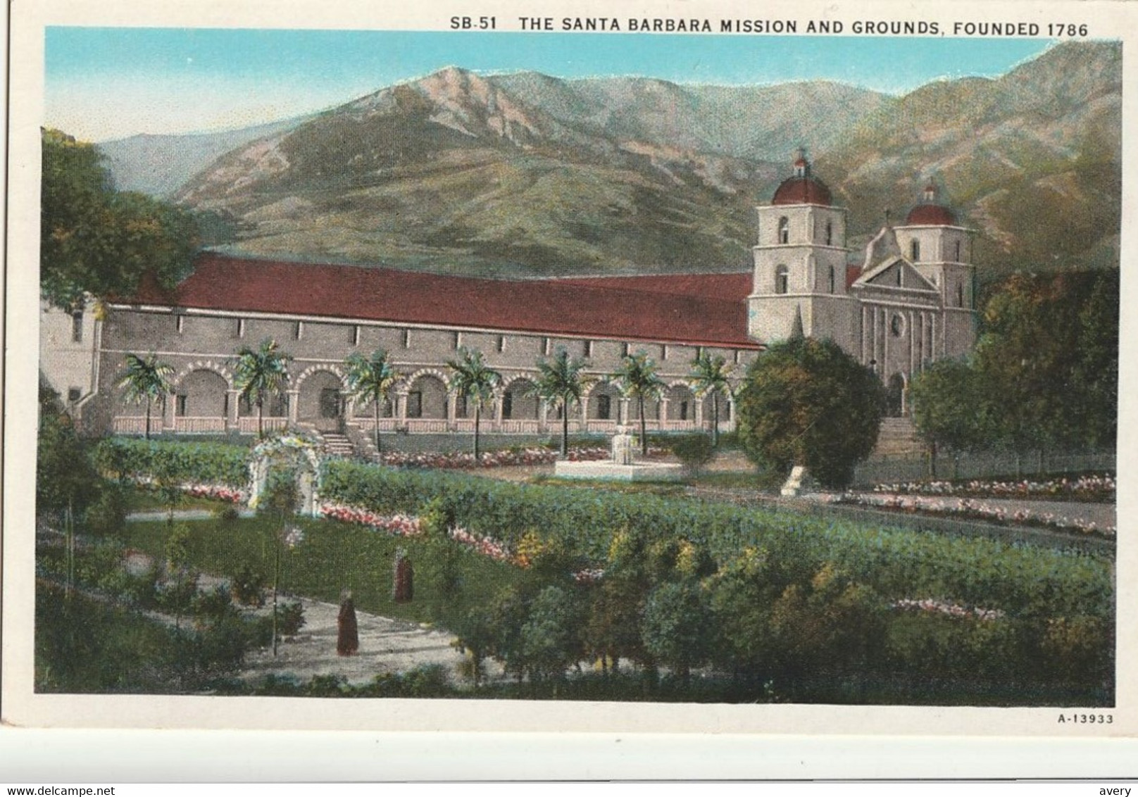 The Santa Barbara Mission And Grounds, Founded 1786, Santa Barbara, California - Santa Barbara